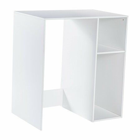Flash Furniture Lotus Mini Fridge Bookshelf Storage Station Organizer with Cubbies in White NAN-17300-WH-GG